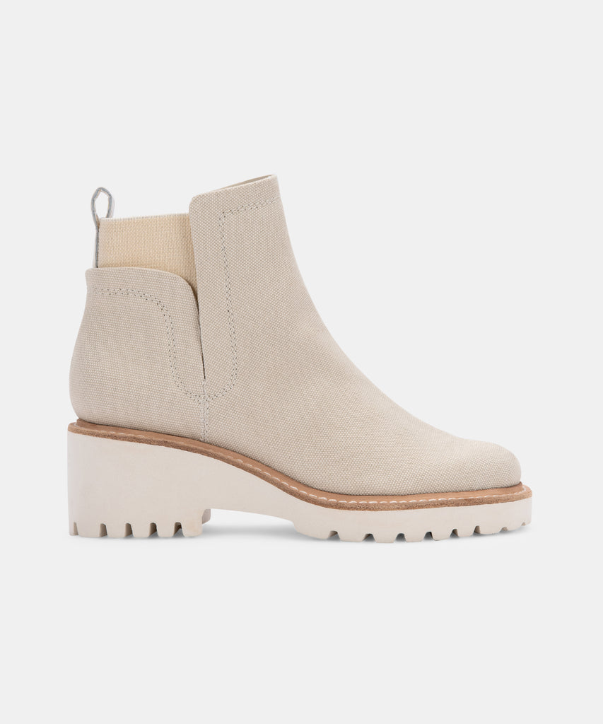 HUEY BOOTIES SANDSTONE CANVAS– Dolce Vita 4736929857602