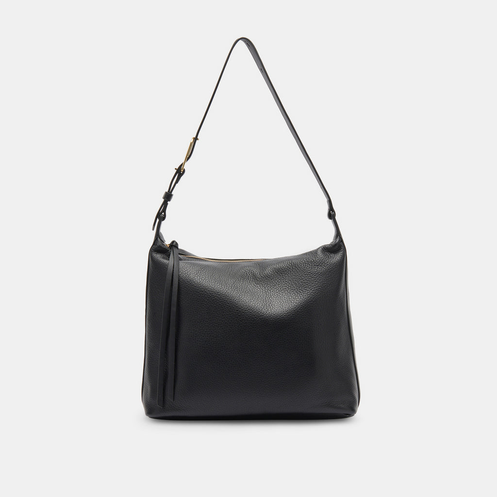 HANA SHOULDER BAG BLACK LEATHER– Dolce Vita 6940976939074